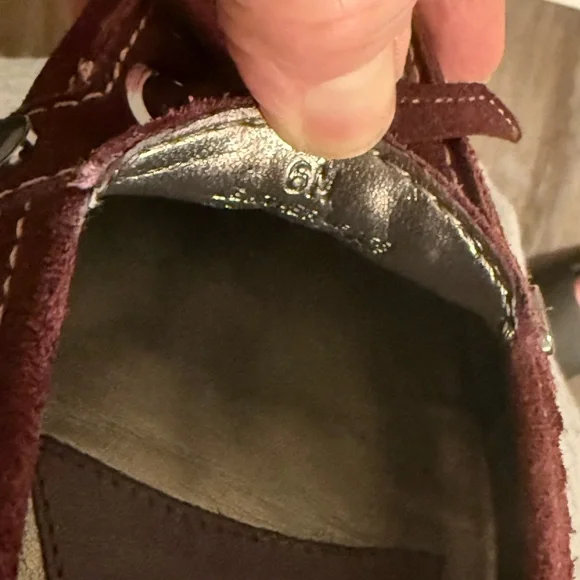 ANTONIO MELANI Maroon Leather Loafers with Studded Detail Size 6 - Picture 8 of 9